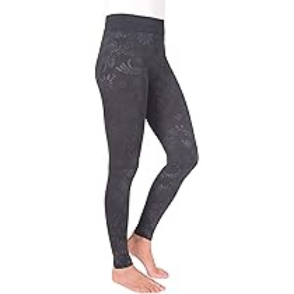 BNT Muk Luks embossed black leggings. size womens M/L